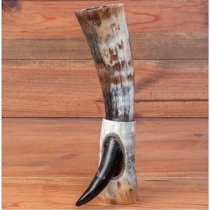 Taza de Cuerno de Buey Natural al por Mayor, Hecha a Mano, Estilo Medieval Vikingo, Ecológica, para Cerveza, con Soporte - Product Image 4