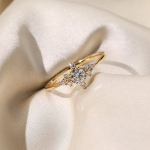 IGI/GIA Lab Grown Cut Diamond Vintage 14K Anillo de boda/compromiso amarillo Unisex Oro blanco fino para fiesta de aniversario-Worthy - Product Image 1