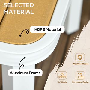 Set da Pranzo da Esterno a 5 Pezzi Resistente alle Intemperie con Materiali HDPE e Telaio in Alluminio per Arredamento da Veranda - Product Image 6