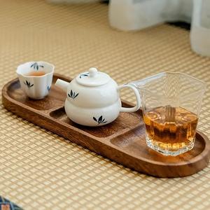 Plateau de rangement et de service élégant avec design compartimenté, finition lisse, facile à transporter, idéal pour le thé, le café, les collations, la décoration de la maison - Product Image 4