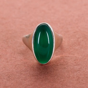 Natural Green Onyx Oval Cabochon Signet <b>Ring</b> for <b>Men</b> Handmade Custom 925 Sterling Silver Gemstone <b>Ring</b> - Product Image 3
