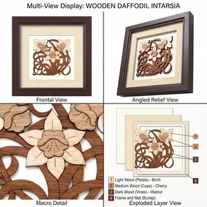 Vintage Style Veneer Floral <b>Shadow</b> <b>Box</b> - Product Image 4