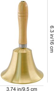 Cloche à main en laiton pour rituels de prière avec manche en bois, cloche royale en laiton pour hôtels de luxe, décoration intérieure, méditation, son clair - Product Image 3