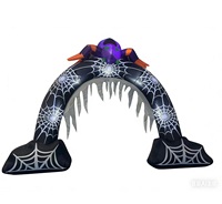Arche gonflable d'Halloween en forme d'araignée avec lumières LED, en polyester, pour usage extérieur (environ) 417 cm