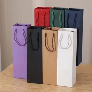<b>Red</b> Wine Gift Bag Tote Bag Biodegradable Promotion Custom Kraft <b>Paper</b> Packaging Box - Product Image 2
