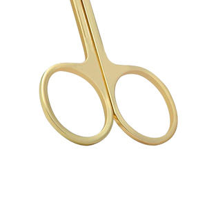 Premium Gold Titanium <b>Cuticle</b> <b>Scissors</b> Stainless Steel Fine Point Round Handle Straight Blade Professional Nail Care Beauty Tool - Product Image 4