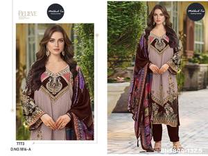 Proveedor de conjuntos de salwar-kameez y dupatta de muselina de viscosa de primera calidad con estampado digital y bordado Aari, de la India, para la moda femenina. - Product Image 2