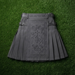 Kilt utilitaire noir unisexe, style gothique, avec panneaux cargo, multi-poches, boucle réglable, vêtements de travail, streetwear, designs personnalisés - Product Image 5