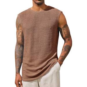2025 Men's <b>Waffle</b> Cotton Tank Tops Sleeveless Athletic Muscle Summer Beach Hippie <b>Shirts</b> Hood XL Hip Hop 3D Blank for Gym Use - Product Image 1