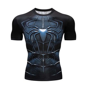 T-shirt de sport décontracté pour homme en polyester/coton, coupe classique, respirant, séchage rapide, imprimé, motif uni - Product Image 5