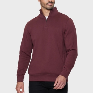 เสื้อสเวตเชิ้ตผู้ชายแบบซิป ¼ ตัว OEM ODM แขนยาว ผ้าเนื้อนุ่ม สวมใส่สบาย เหมาะสำหรับใส่ในชีวิตประจำวันช่วงฤดูหนาว - Product Image 2