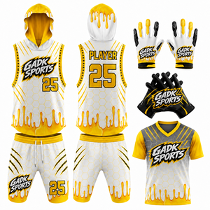 Offre exclusive : Ensemble complet d'uniformes de flag football 7v7 entièrement personnalisables, imprimés, respirants, grandes tailles, anti-humidité, avec sac de sport - Product Image 2