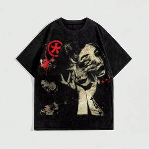 Camiseta con Gráficos Impresos en DTG Personalizada, Camiseta Oversize de Algodón Estilo Urbano, Fabricante de Camisetas con Impresión DTG de Marca Privada OEM, Venta al Por Mayor - Product Image 6