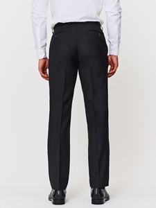 Costume d'affaires noir pour homme, simple boutonnage, col à revers, tissu en laine infroissable, coupe classique, style britannique - Product Image 3