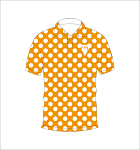 Camisa polo personalizada para hombre con lunares blancos y naranjas – Camiseta de golf clásica con estampado de lunares, manga corta, transpirable, informal, para verano - Product Image 4