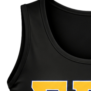 Womens Black Tank <b>Top</b> Sigma Gamma Rho Greek Letter Graphic Sleeveless Scoop Neck Casual Sportswear Activewear Summer Shirt - Product Image 3