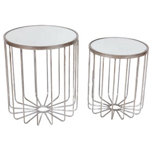 TABLE pour ongles de style européen, TABLE en métal, TABLE basse, ronde, latérale - Product Image 4