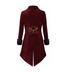Custom Medieval Tailcoat Victorian <b>Coat</b> Gothic <b>Steampunk</b> Pirate Prince Renaissance Fantasy Cosplay Polyester Men's OEM - Product Image 2