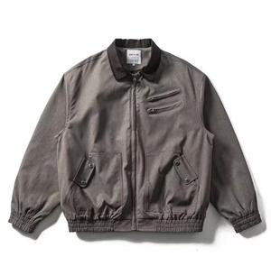 Blouson Bomber en Jean pour Homme, Couleur Unie, Col Rabattu, Fermeture Éclair, Coupe-Vent, Style Décontracté Workwear, Vêtement d'Automne, Coupe Droite - Product Image 5