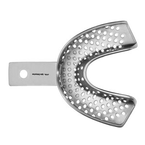 Porte-empreinte dentaire avec bordure L3 perforée, taille M, en acier inoxydable, réutilisable, autoclavable, orthodontique, prothodontique - Product Image 5