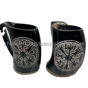 Auténtica taza de cerveza de cuerno de buey, estilo Animal pulido, impermeable, recipiente de cuerno para beber para suministro al por mayor a granel - Product Image 2
