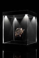 Boîte de présentation de bijoux en acrylique personnalisée avec éclairage LED, forme et épaisseur personnalisables, écologique, pour des cadeaux élégants et transparents