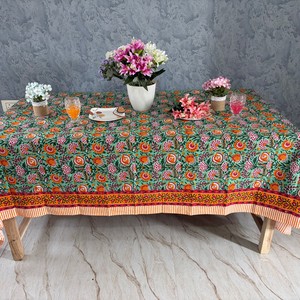 Elegant Indian Print Handmade Modern <b>Tablecloth</b> Floral Pattern Cotton Customized Size Durable Washable Home Use - Product Image 4