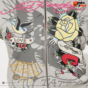 Women Gray Crop Hoodie <b>Zip</b>-<b>Up</b> Sweatshirt Printed Floral Design Slim Fit Casual Outdoor Crop <b>Top</b> For Women - Product Image 5