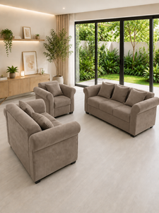 Emerald Sofa Contemporary 321 <b>Seat</b> Orchid Taupe Sofa Set Wood Frame High-Density <b>Foam</b> Living Room Hotel Apartment Villa Custom - Product Image 5