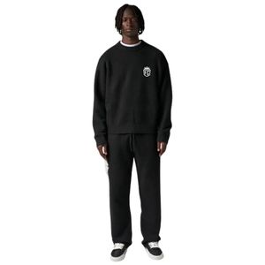 Pull en maille noir à col rond avec bordure contrastée, doux, confortable, ajusté, léger, pour un usage décontracté - Product Image 6