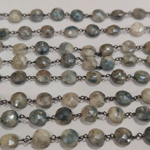 Natural Grey Silverite AB Coated Classic Link <b>Chain</b> 8mm Sold Per Foot - Product Image 5