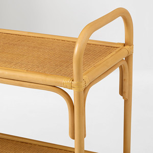 Natural Rattan <b>Console</b> <b>Table</b> - Handmade 2-Tier Boho-Chic Woven Shelf & Versatile UtilityTable - Product Image 4