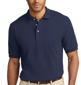 Polo en coton tricoté sur mesure pour homme, col et poignets contrastants, manches courtes, haut décontracté chic, export direct usine BD OEM - Product Image 3