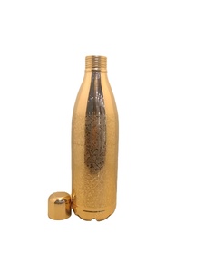 Premium Gold-Finish Pure Copper Water <b>Bottle</b> | Hand-Engraved Floral Design Ayurvedic <b>Flask</b> Leak-Proof Luxury Wellness Drinkware - Product Image 4