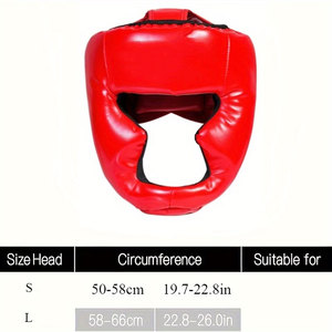 Protector de Cabeza de Boxeo de Cuero PU Rojo, Equipo de Protección para Adultos Unisex, Equipo de Entrenamiento Deportivo - Product Image 5