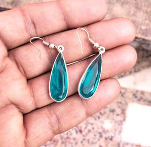 Boucles d'oreilles de luxe en tourmaline Paraiba, bleu néon, forme poire, bijoux fins, cadeau d'anniversaire pour femmes, Design élégant - Product Image 3