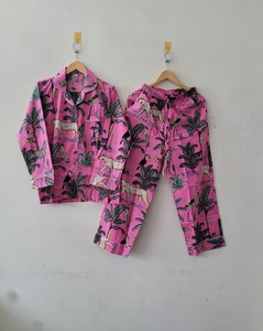 Conjunto de Pijama para Mujer, 100% Algodón, Estampado Geométrico, Manga Larga, Cuello Camisero, Pantalón Largo, Ropa de Dormir Clásica y Suave - Product Image 2