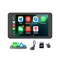 Reproductor Multimedia 4K con Pantalla Táctil Inteligente, Carplay, Android Auto, Cámara Dual, FM/BT/DVR/AUX, con 1 Año de Garantía