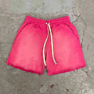 Pantalones Cortos Oversize de Punto con Lavado Ácido, Cintura de Color Sólido, 100% Algodón, Ropa de Moda Urbana - Product Image 2