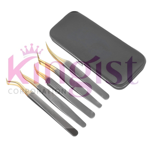 Beauty <b>Tool</b> Eyelash Tweezers Set Steel Hair Removal Eyebrow Tweezers Set Private Label - Product Image 2