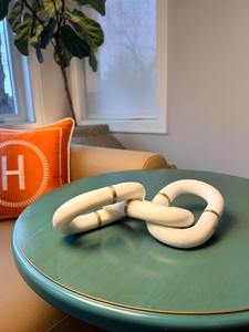 Chaîne rustique en bois à deux maillons, artisanat en bois pour la décoration intérieure, ornements de bureau en bois, objets décoratifs à boucle à deux anneaux - Product Image 4