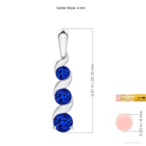 Colgante de Oro de 14K con Tres Zafiros Azules Engastados en Canal, Diseño en Espiral, Nueva Llegada, Joyería Hecha a Mano, Colgante de Viaje Personalizado - Product Image 3