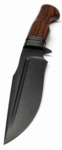 Herramienta Utilitaria para Acampar al Aire Libre, Hecha a Mano, de Acero al Carbono Negro Mate, con Mango de Madera de Palisandro Oscuro - Product Image 2
