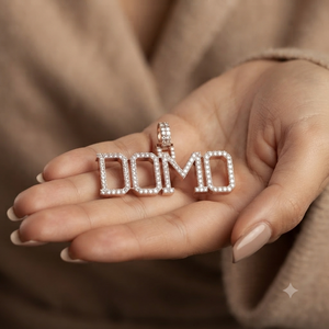 Pendentif personnalisé en or rose massif 10K avec diamant Moissanite, style Hip Hop, breloques lettres en blocs glacés, colliers bijoux, idées cadeaux - Product Image 4