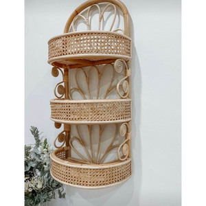 Estante de Mimbre Tejido a Mano Ecológico, Decoración de Pared Arcoíris, Decoración de Ratán Natural para el Hogar, Diseño OEM Personalizado, Hecho en Vietnam - Product Image 3