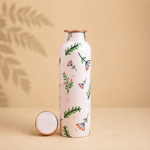 Logo personnalisé et impression sur bouteille en cuivre pur fabriquée à la main, échantillon gratuit, fabricant, grossiste, vente directe d'usine - Product Image 1