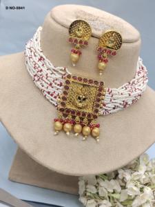 Gargantilla dorada antigua, collar, joyería del templo, D5 - Product Image 3