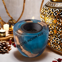 Brûleur d'encens indien en résine époxy incrusté de cristaux, accents floraux délicats, Mubakhar luxueux, écologique, aromatique, 100%