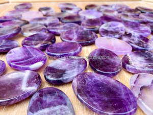 Wholesale Natural Amethyst <b>Worry</b> <b>Stone</b> Carved Custom Gem Crystals for Reiki Crystal Meditation Feng Shui for Chakra Healing - Product Image 3