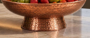 Frutero de Cobre Martillado Hecho a Mano, Tazón Grande Decorativo para Servir, Centro de Mesa para Cocina, Tazón para Ensaladas, Decoración para el Hogar, Regalo - Product Image 2